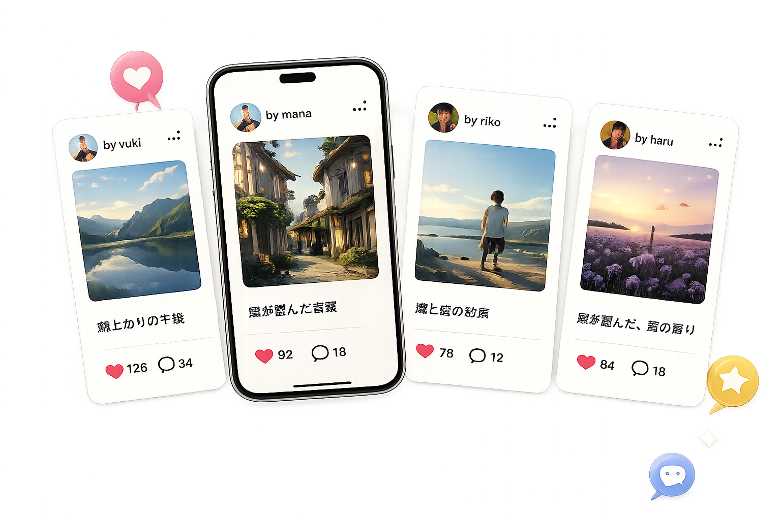物語をシェアしてつながるイメージ